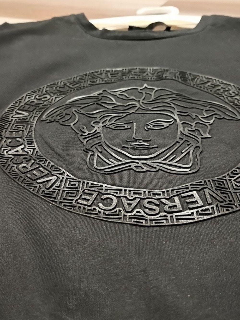 Versace Black Raised Medusa Emblem Short Sleeve Tee - Picture 4 of 7